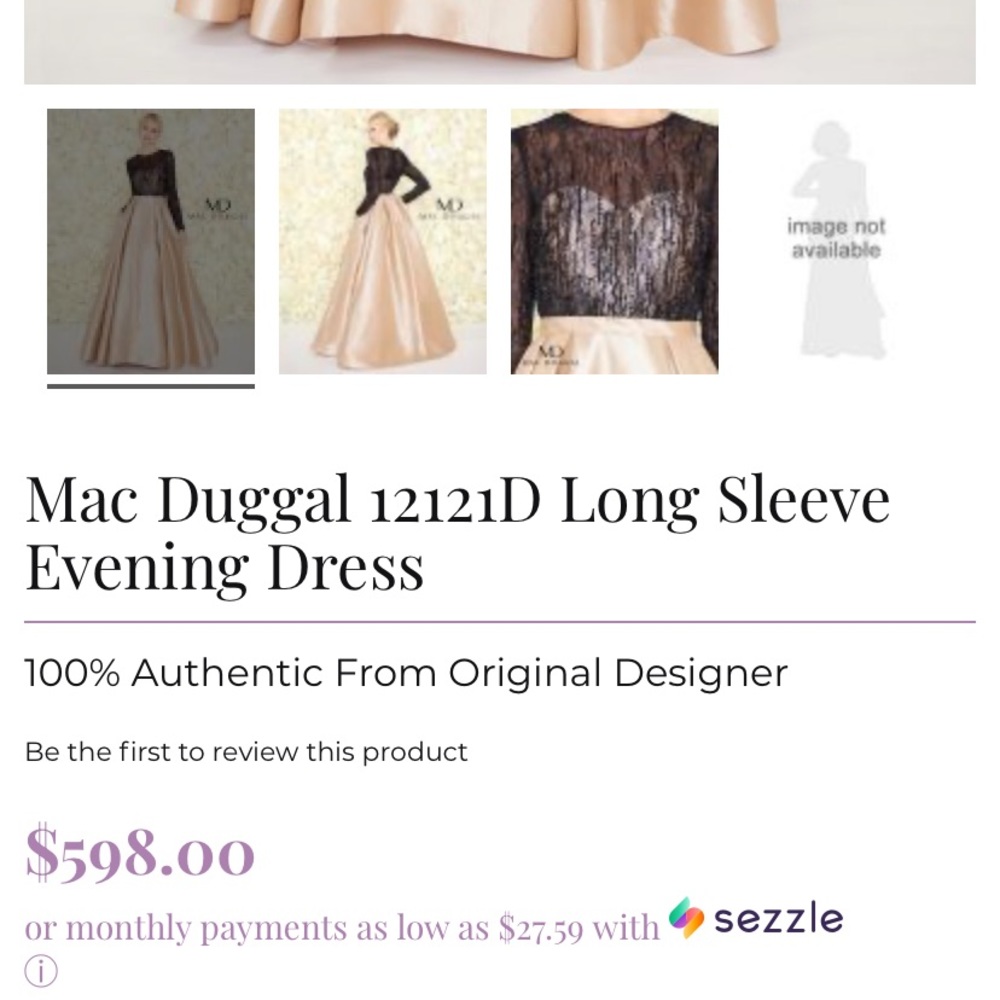 Mac Duggal formal black jeweled and champagne gown - Picture 5 of 5
